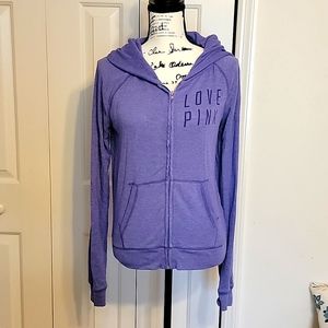 Victorias Secret purple zip up hoodie, Sz S